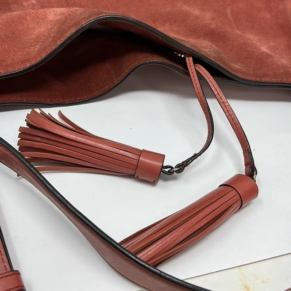 MICHAEL Michael Kors Vivian Cinnamon Suede Leather Shoulder Bag
